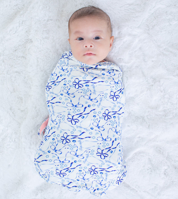 Dreidel Bows Swaddle