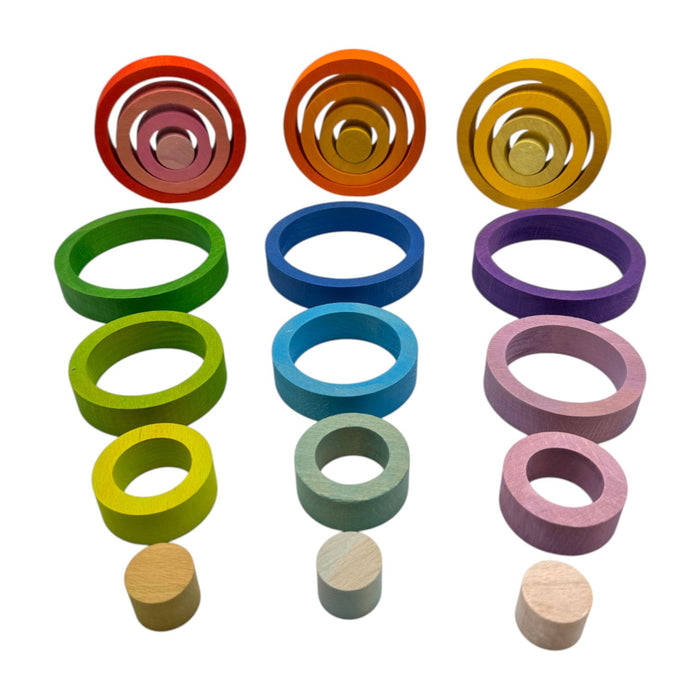 **Pre-order (Ships in 2-3 Weeks)**24-Piece Rainbow Nesting Rings