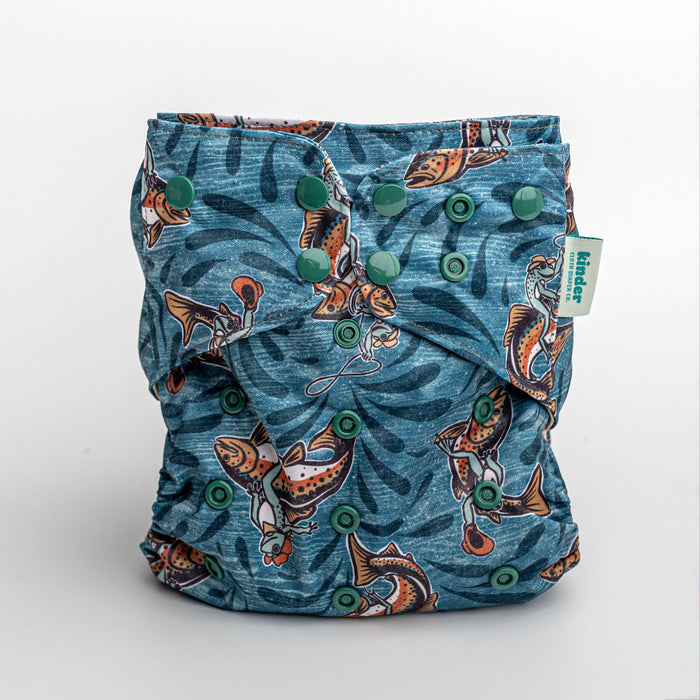 Nature: Essentials Pocket Cloth Diaper with Athletic Wicking Jersey, Grows with your Baby