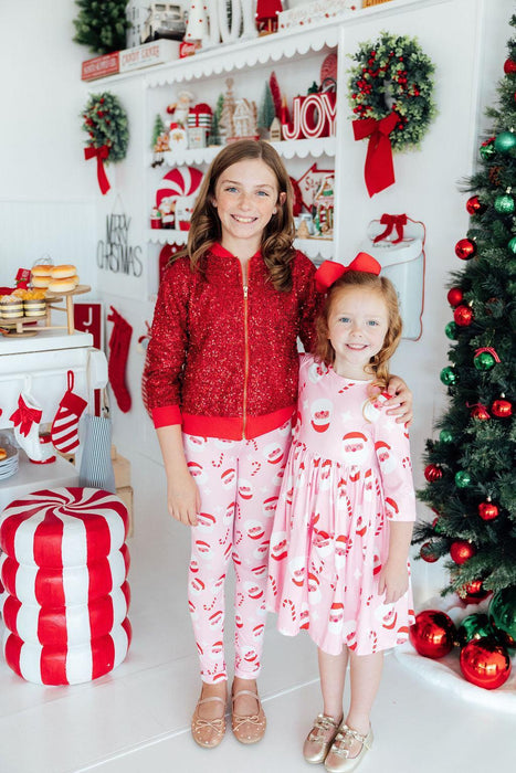 Jingle Bells 3/4 Sleeve Pocket Twirl Dress