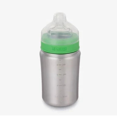 Brushed Stainless Baby Bottle with Slow Flow Nipple