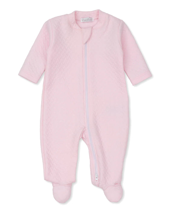 Pink Classic Jacquard Zip Footie Pajamas