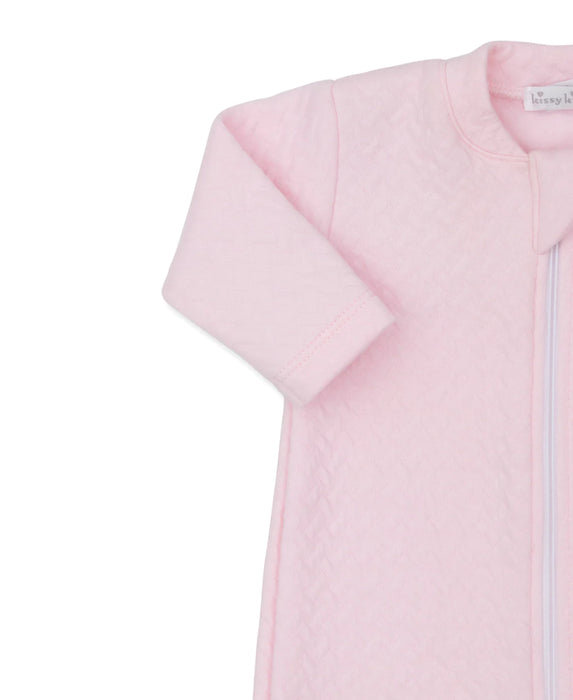 Pink Classic Jacquard Zip Footie Pajamas