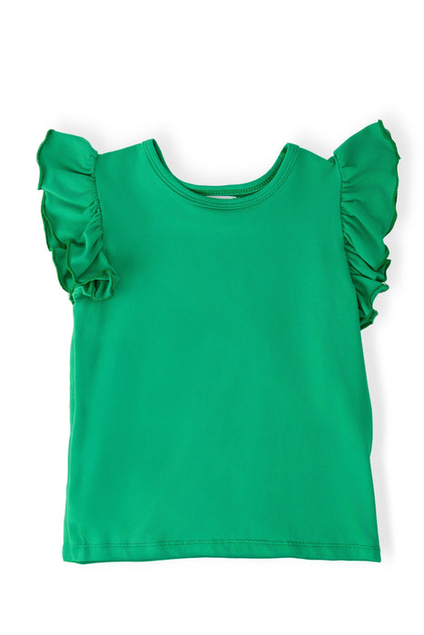Kelly Green S/S Ruffle Tee