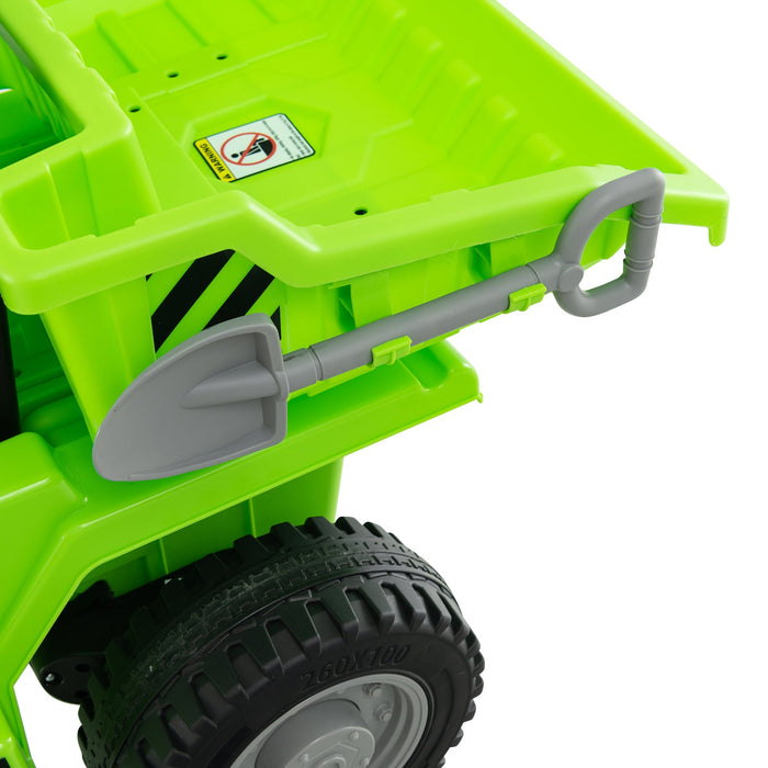 Kids Ride on Dump Truck 12V Ride on Car with Electric Dump Bed-Green