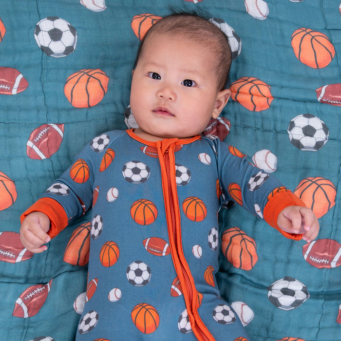 Get Up, It's Gameday Zipper One Piece Pajama