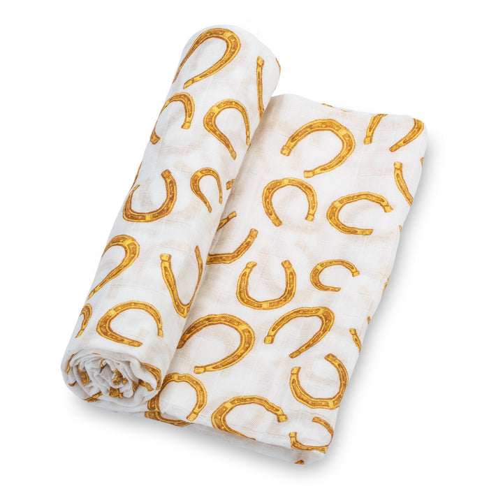 Lucky Horseshoe Swaddle Blanket