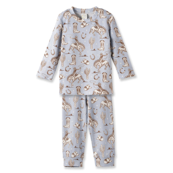 Wild Wrangler/Blue Cowboy Western Bamboo Kids Pajama Set