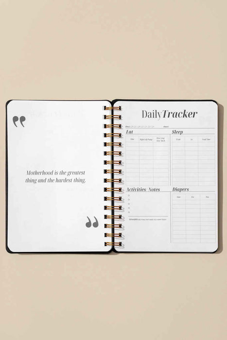 Postpartum Journal: Prompts for Mama + Daily Tracker for Baby