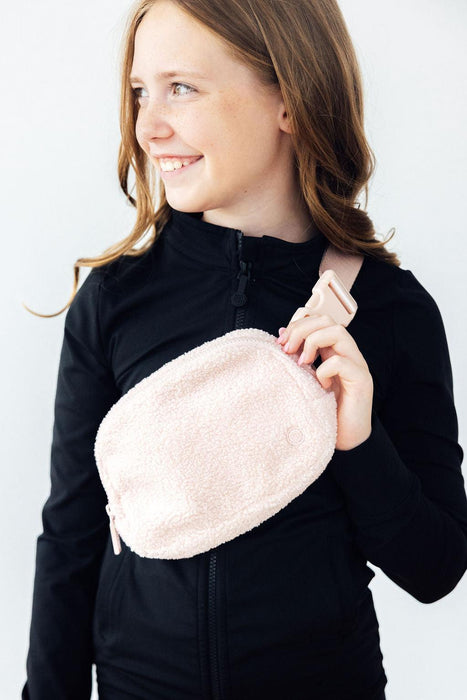 Light Pink Fleece Belt Bag