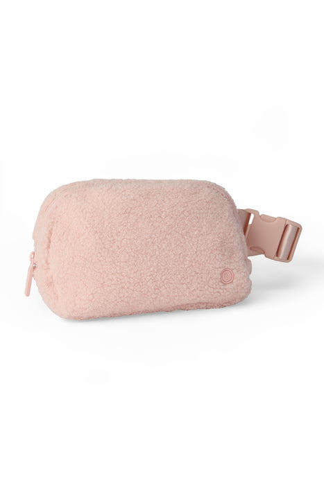 Light Pink Fleece Belt Bag