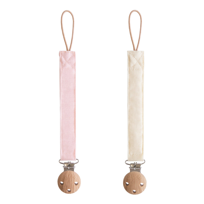 Linen Pacifier Clip 2-Pack - Nature Baby Outfitter