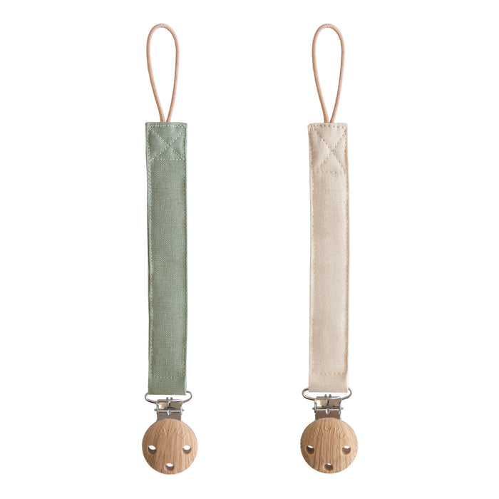 Linen Pacifier Clip 2-Pack - Nature Baby Outfitter