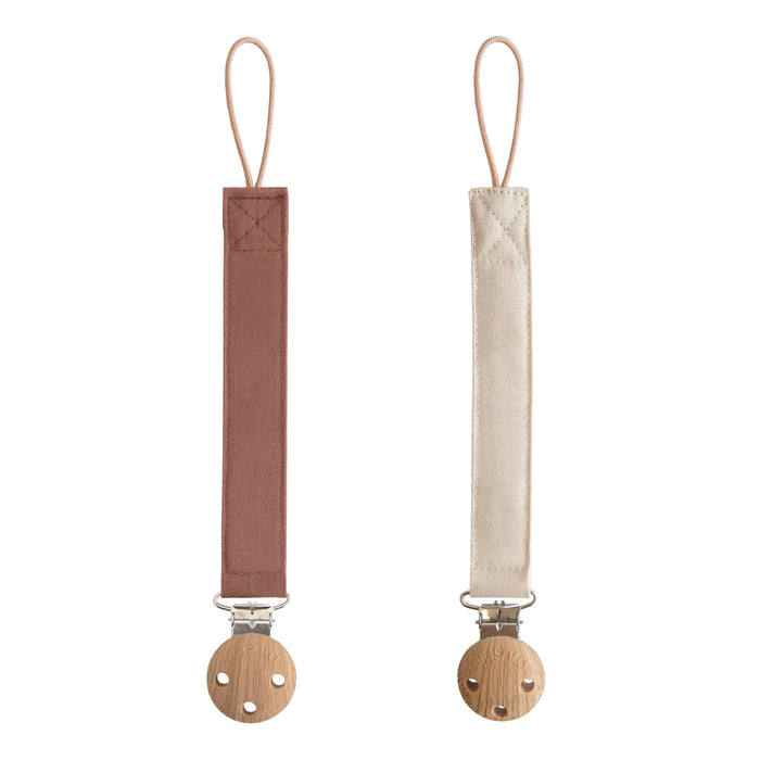 Linen Pacifier Clip 2-Pack