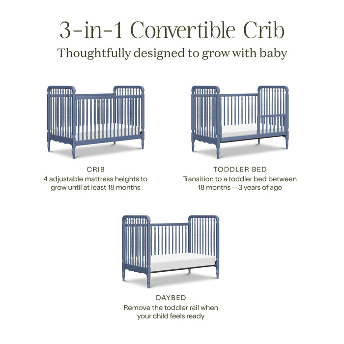 Namesake Liberty 3-in-1 Convertible Spindle Crib with Toddler Bed Conversion Kit