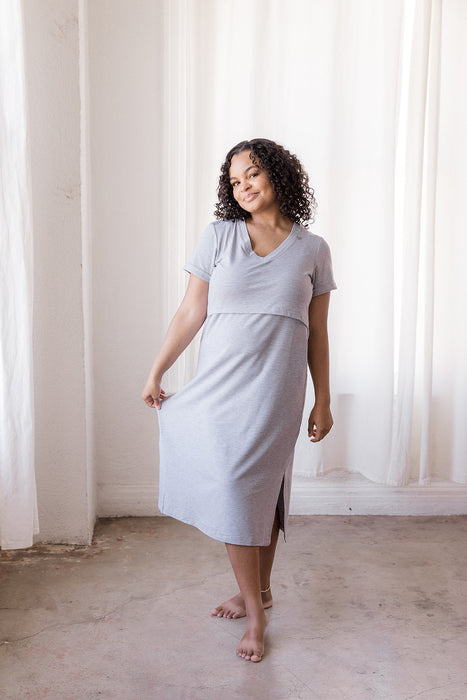 Everyday Breastfeeding Dress - Heather Gray - Nature Baby Outfitter
