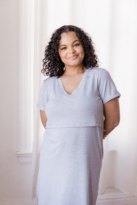 Everyday Breastfeeding Dress - Heather Gray - Nature Baby Outfitter