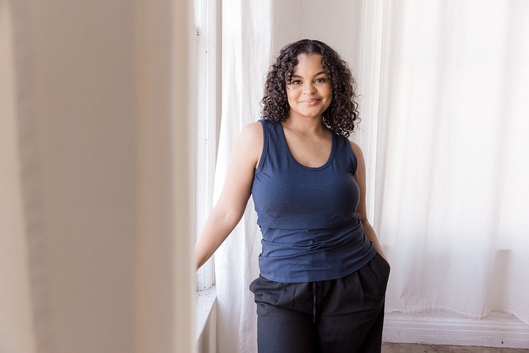 Everywhere Breastfeeding Tank Top - Navy