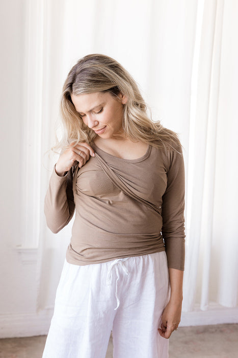 Little Breastfeeding Top - Americano Brown