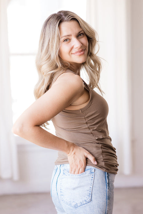 Everywhere Breastfeeding Tank Top - Americano Brown