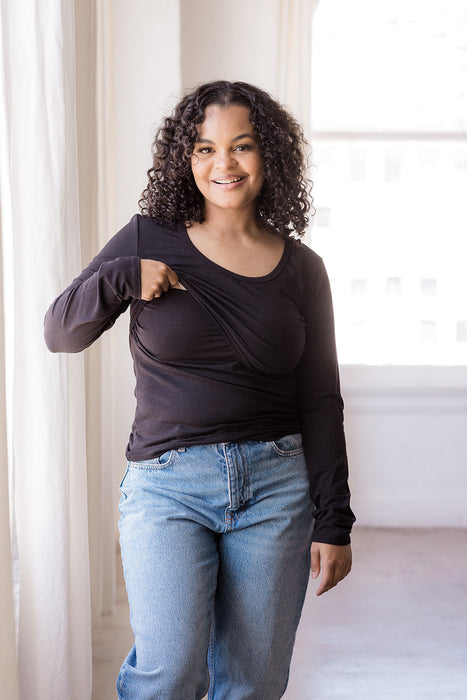 Little Breastfeeding Top - Black