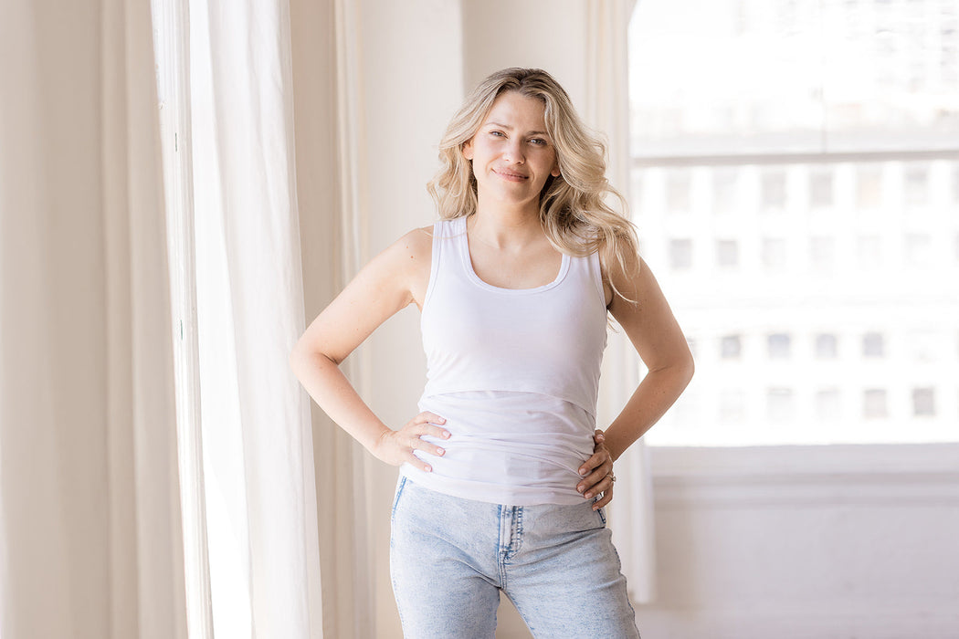Everywhere Breastfeeding Tank Top - White