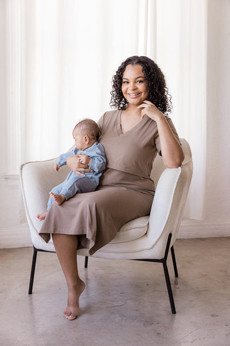 Everyday Breastfeeding Dress - Heather Gray - Nature Baby Outfitter