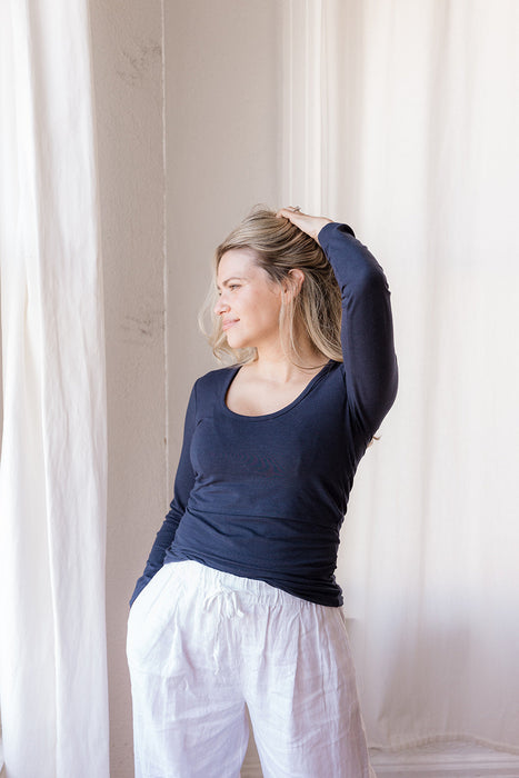 Little Breastfeeding Top - Navy