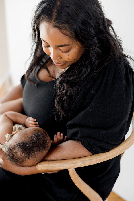 Tiered Breastfeeding Dress - Black - Nature Baby Outfitter
