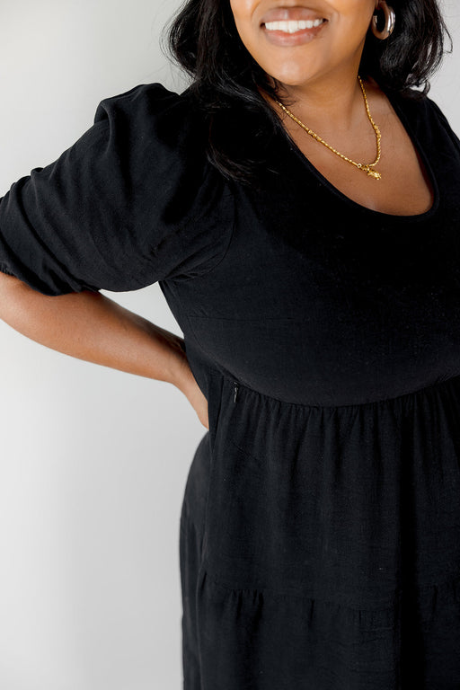 Tiered Breastfeeding Dress - Black - Nature Baby Outfitter