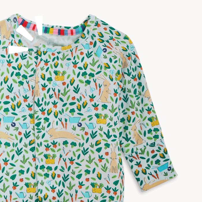 Bunny Garden Modal Footie Pajamas