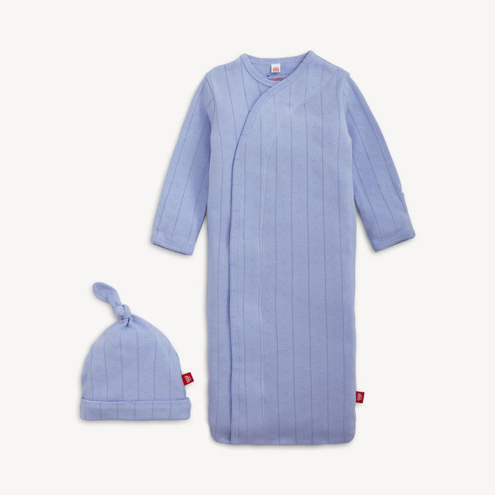 Wisteria Pointelle Magnetic Gown & Hat Set