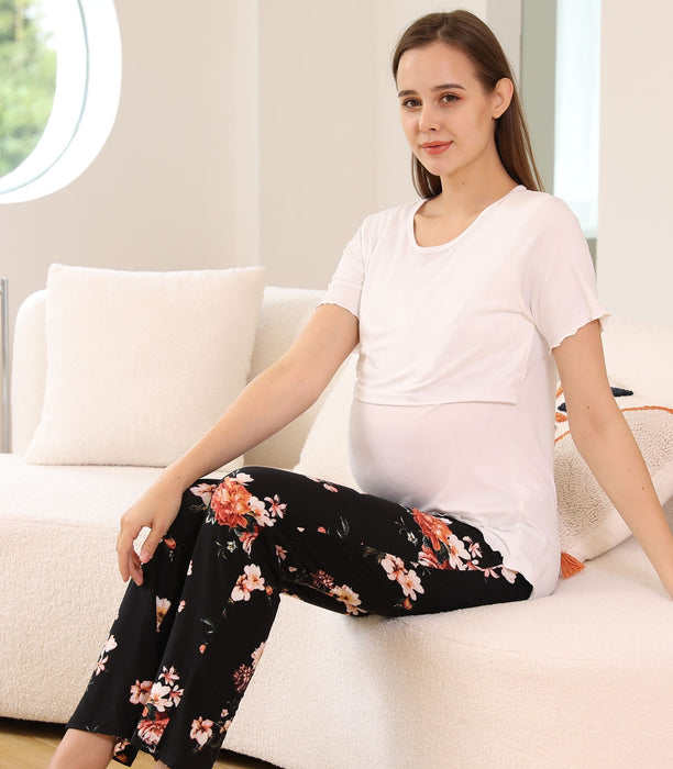 Below Bump Maternity Postpartum Pajama Pants (2 Pack) - Nature Baby Outfitter