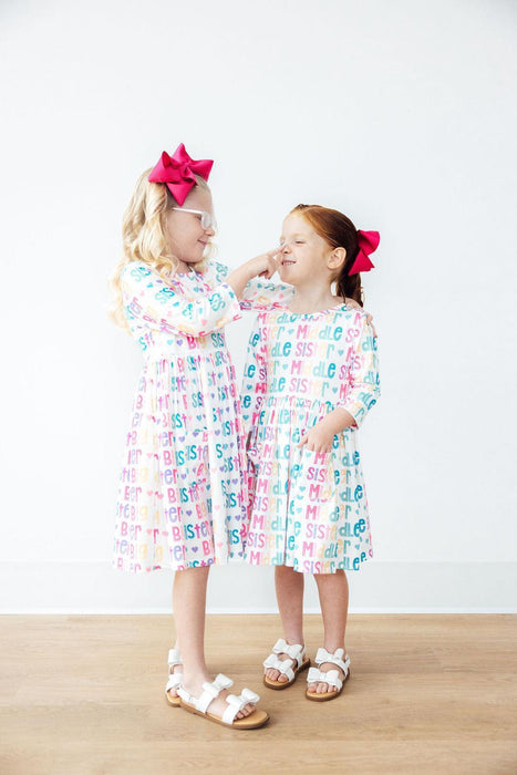 Middle Sister 3/4 Sleeve Pocket Twirl Dress