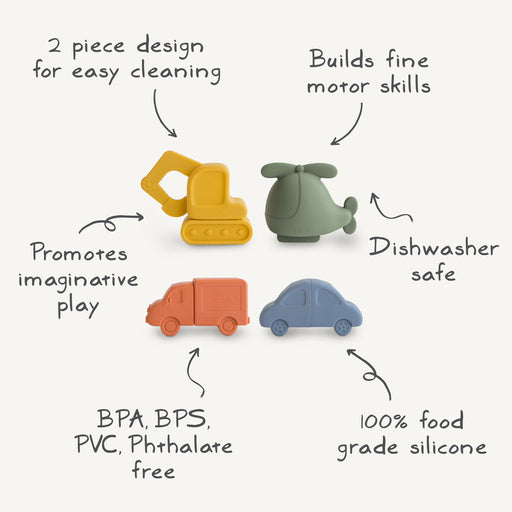 Vehicles Mold Free Bath Play Set - Nature Baby Outfitter