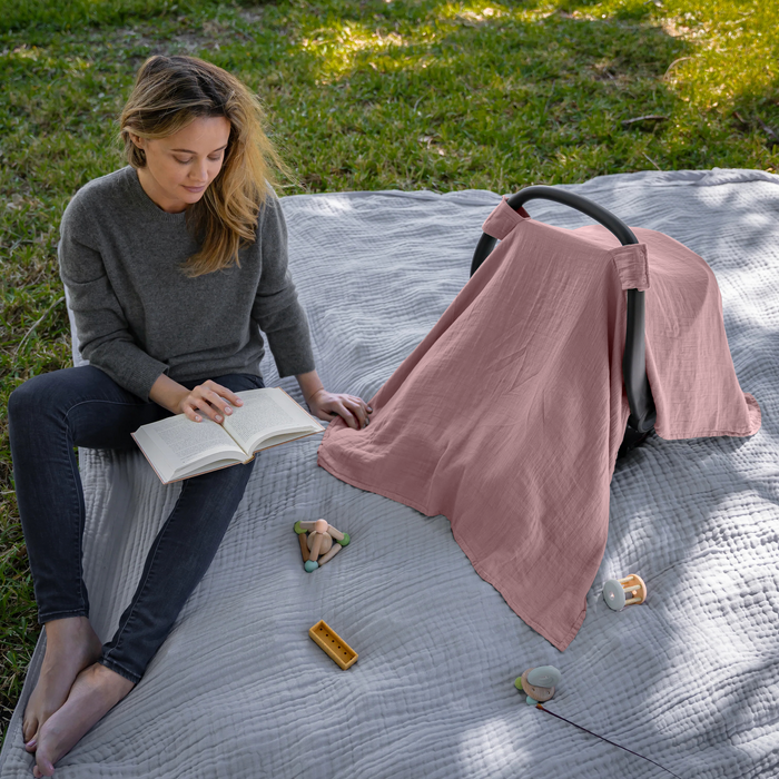 Baby Car Seat Cover in Mauve