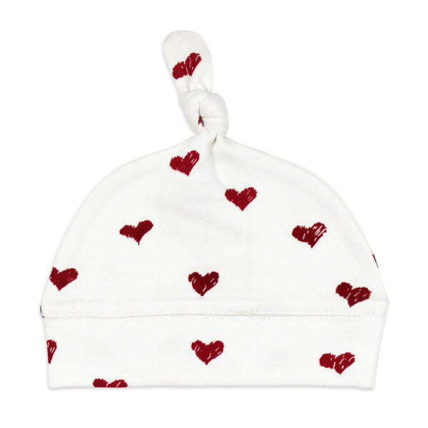 Crimson Hearts Organic Top Knot Hat