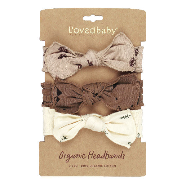 Pine & Peak Organic Smocked Headbands - 3 Pack
