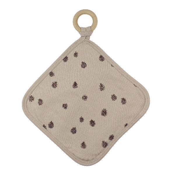 Oatmeal Pinecone Lovey with Removable Teething Ring