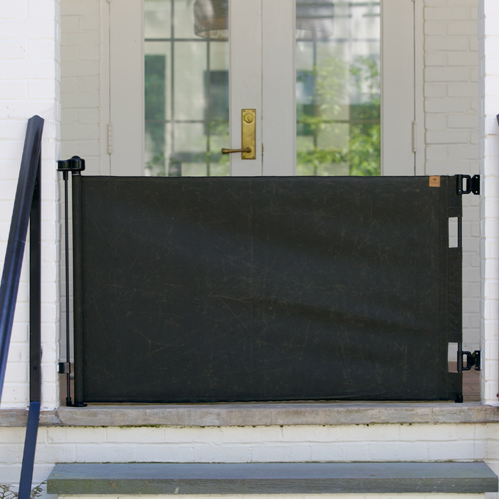 Oil Waxed Canvas Pet Safety Gate – Durable, Waterproof, Vintage-Inspired | fit openings from 27.6" to 55" wide and stand 33"