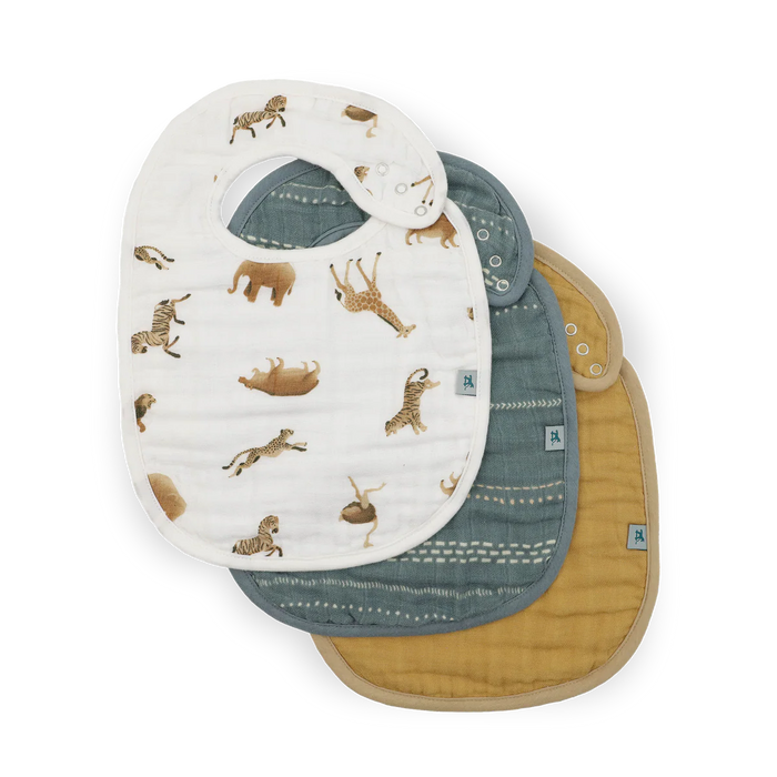 Organic Cotton Muslin Classic Bib 3 Pack Animal Crackers