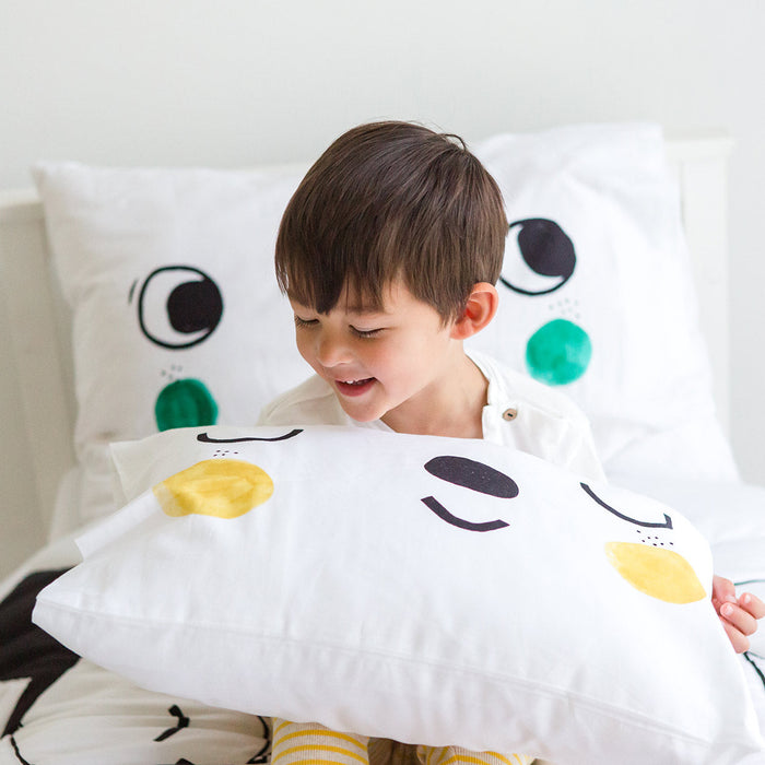 2-pack Happy Faces Standard Size Pillowcases - Nature Baby Outfitter