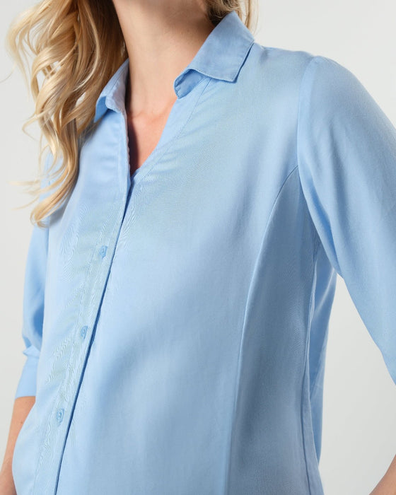 No-Gap Maternity Nursing Button Down Shirt in TENCEL (Regular & Petite) - Nature Baby Outfitter