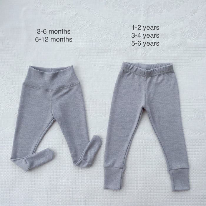 Merino Thermal Base-layer Set  - silver gray - Nature Baby Outfitter
