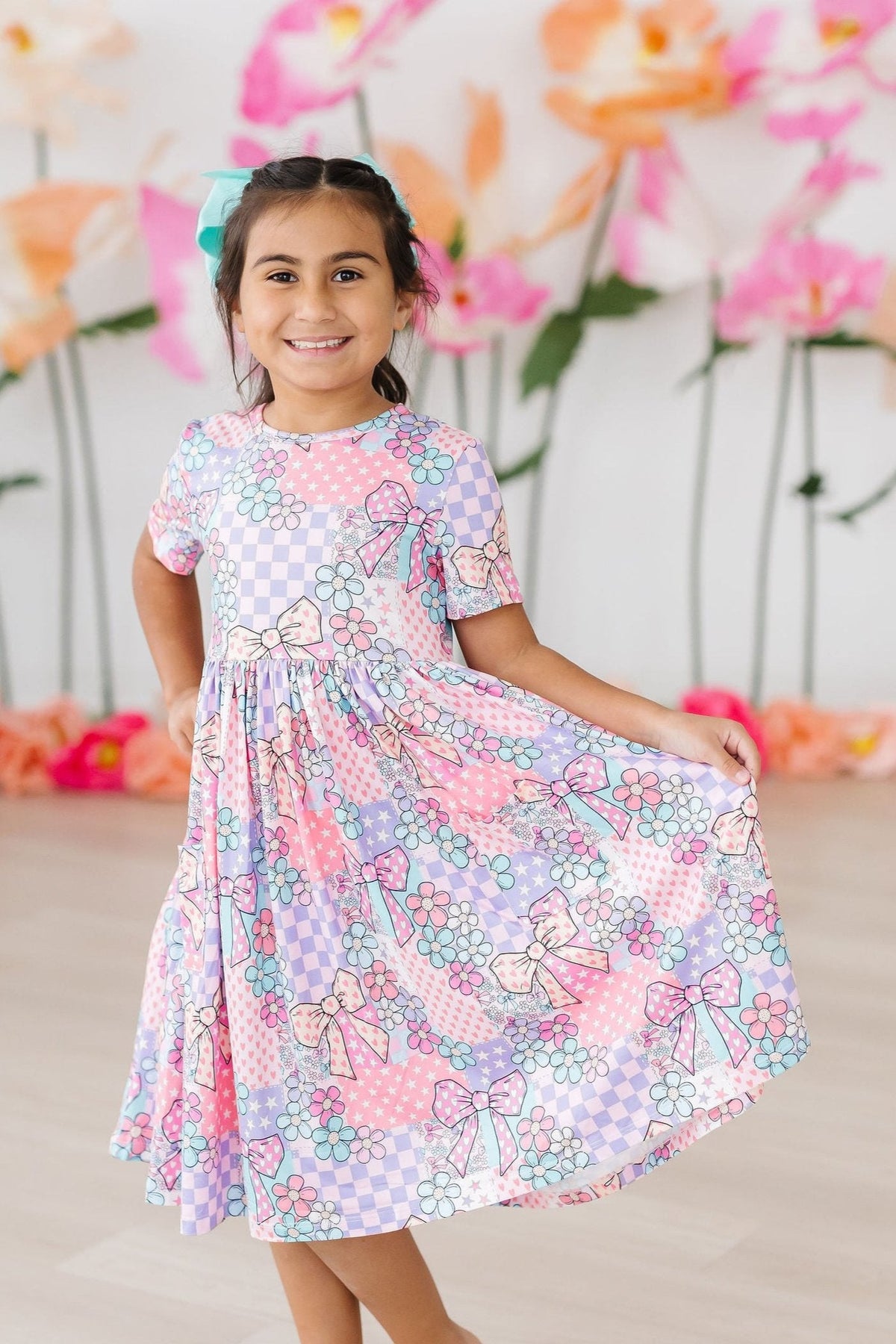 Patchwork Princess S/S Pocket Twirl Dress — Nature Baby Outfitter