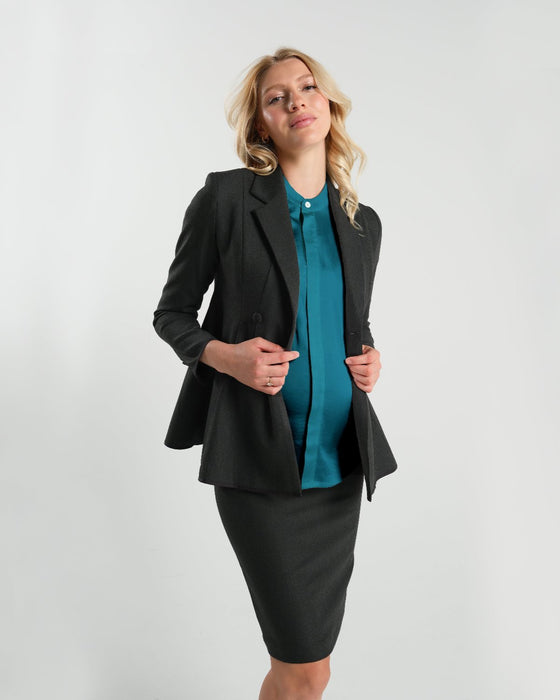 Short Sleeve Satin Maternity Shell Top with Concealed Nursing Zip - Nature Baby Outfitter
