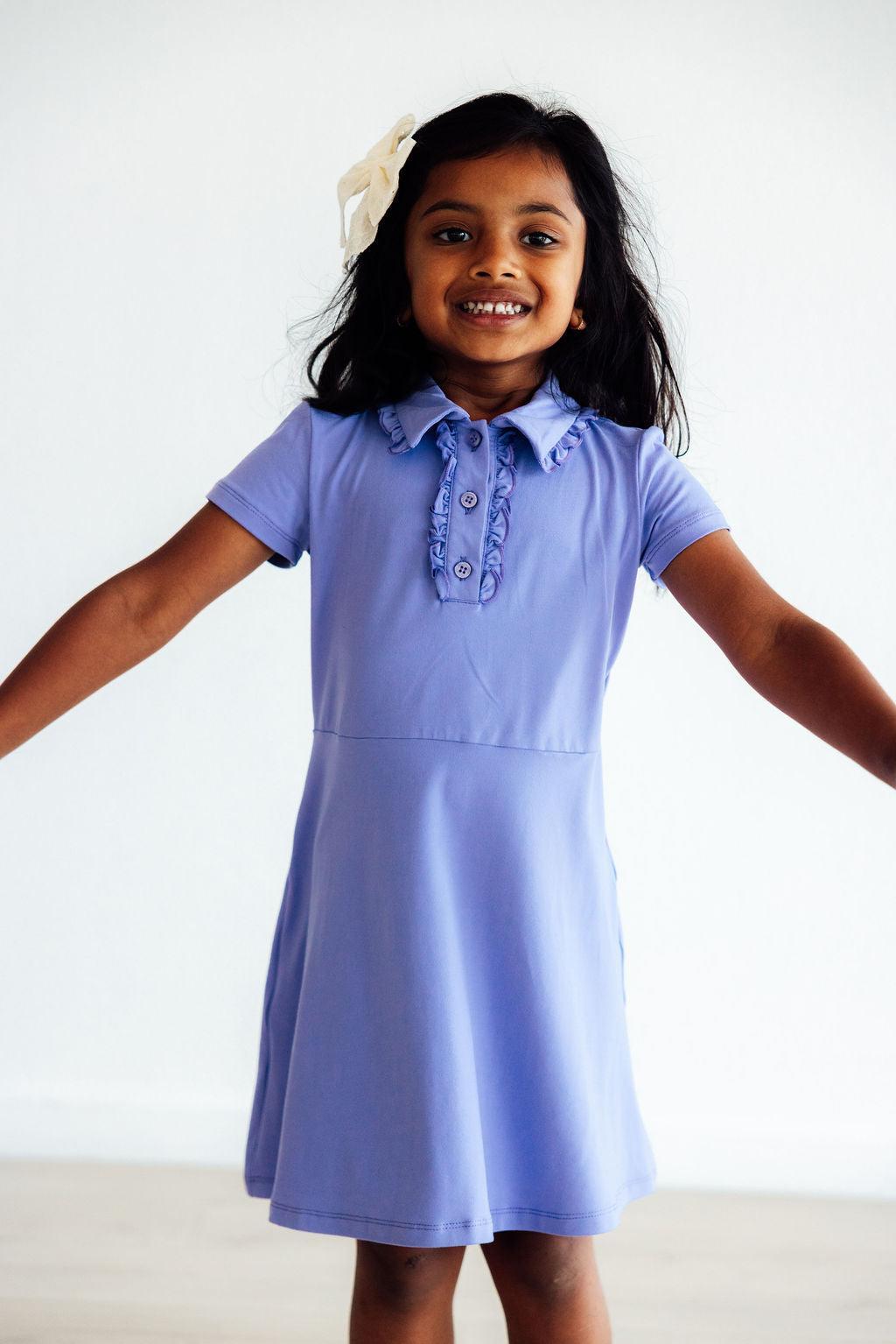 Periwinkle S/S Polo Dress — Nature Baby Outfitter