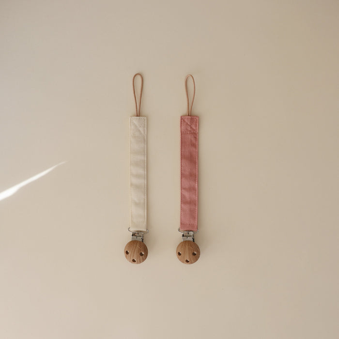Linen Pacifier Clip 2-Pack - Nature Baby Outfitter