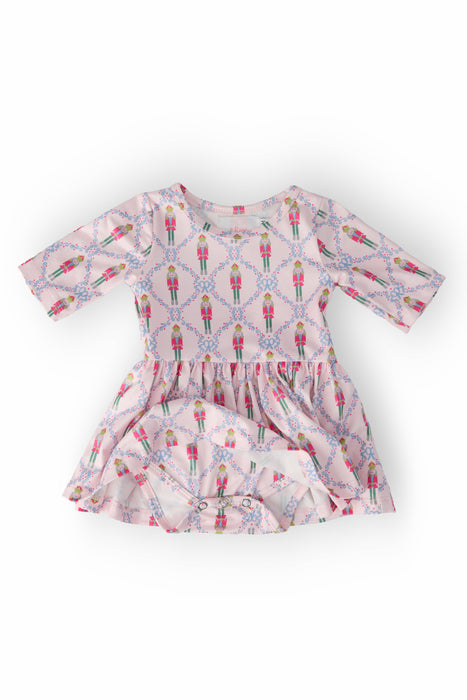 Pink Nutcracker 3/4 Sleeve Twirl Bodysuit