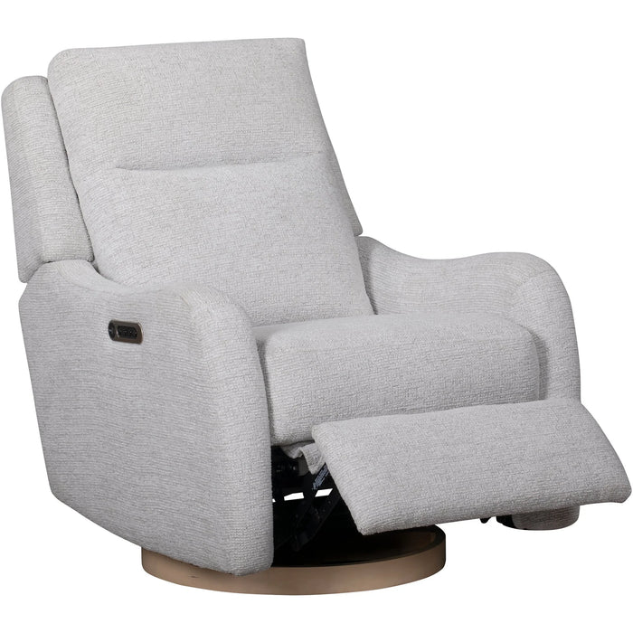 Quinn Nursery Power Recliner with Power Headrest, Lumbar Support & Wood Base